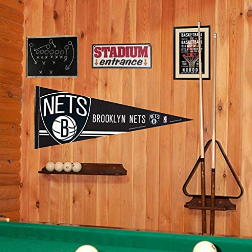 WinCraft Brooklyn Nets Pennant Full Size 12" X 30" - 757 Sports Collectibles