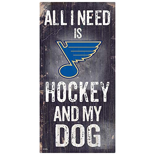 Fan Creations NHL St. Louis Blues Unisex St.Louis Blues Hockey and My Dog Sign, Team Color, 6 x 12 - 757 Sports Collectibles