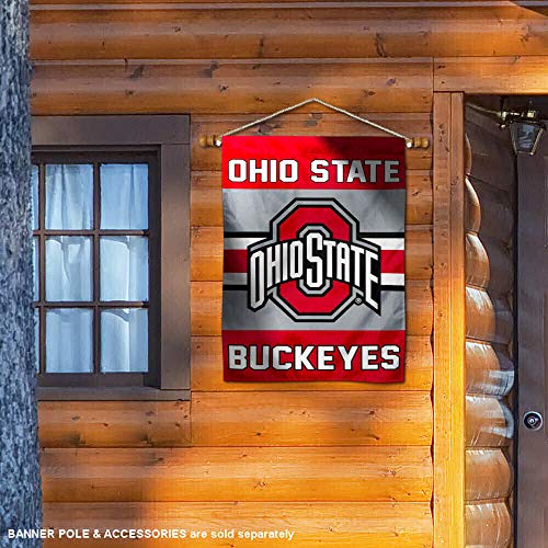 College Flags & Banners Co. Ohio State Buckeyes Two Sided and Double Sided House Flag - 757 Sports Collectibles