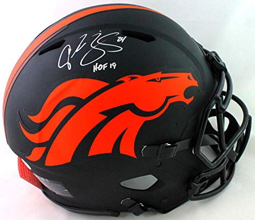 Champ Bailey Autographed Denver Broncos F/S Eclipse Speed Authentic Helmet w/HOF - Beckett W Silver - 757 Sports Collectibles