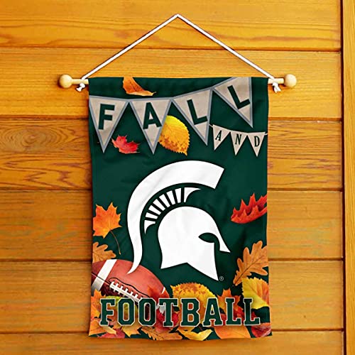 College Flags & Banners Co. Michigan State Spartans Fall Leaves Football Season Garden Yard Flag - 757 Sports Collectibles