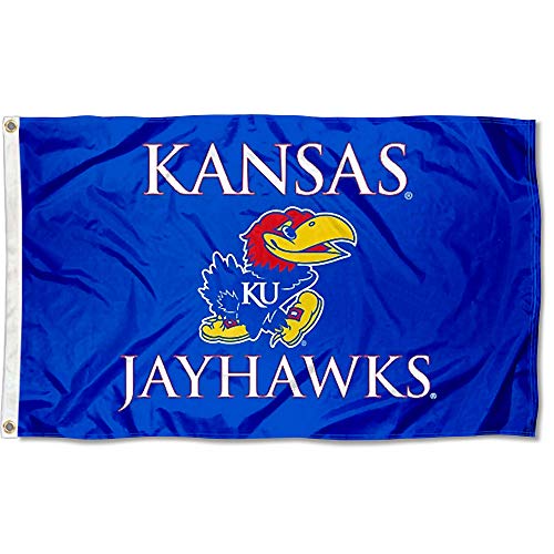 College Flags & Banners Co. Kansas Jayhawks Wordmark Flag - 757 Sports Collectibles