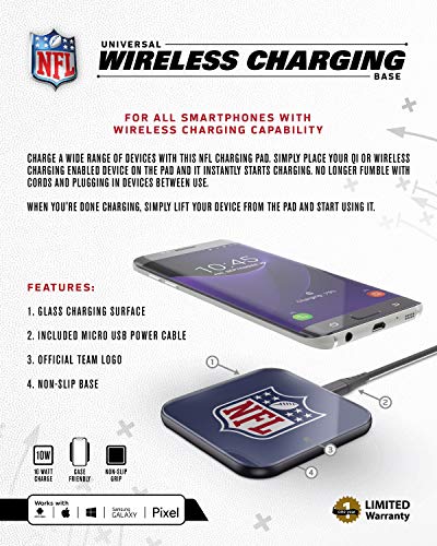 Prime Brands Group NFL Atlanta Falcons Wireless Charging Pad, White, One Size (NFL-WCP2-FALC) - 757 Sports Collectibles