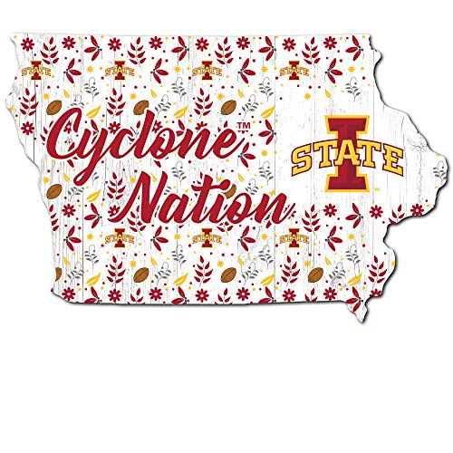 Fan Creations NCAA Iowa State Cyclones Unisex Iowa State Floral State Sign, Team Color, 12 inch - 757 Sports Collectibles
