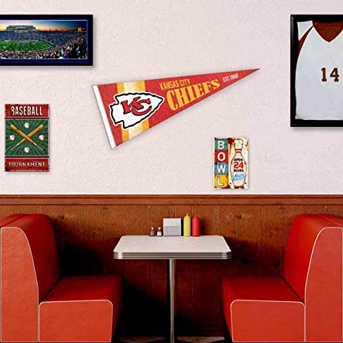 WinCraft Kansas City Chiefs Throwback Vintage Retro Pennant Flag - 757 Sports Collectibles