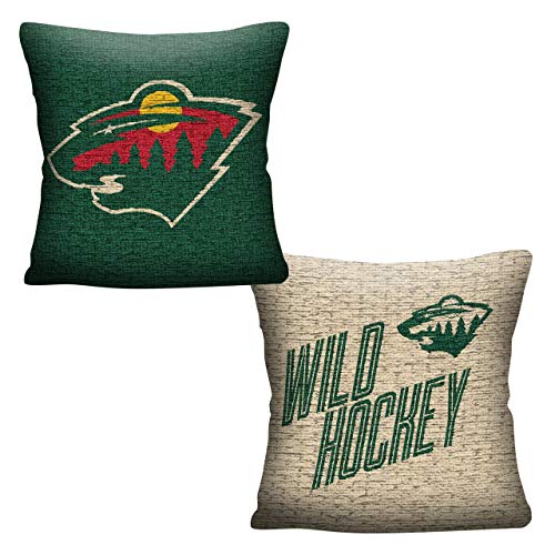 NORTHWEST NHL Minnesota Wild Double Sided Woven Jacquard Pillow, 20" x 20", Invert - 757 Sports Collectibles