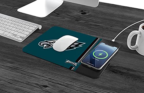 SOAR NFL Wireless Charging Mouse Pad, Philadelphia Eagles, Team Color, One Size - 757 Sports Collectibles