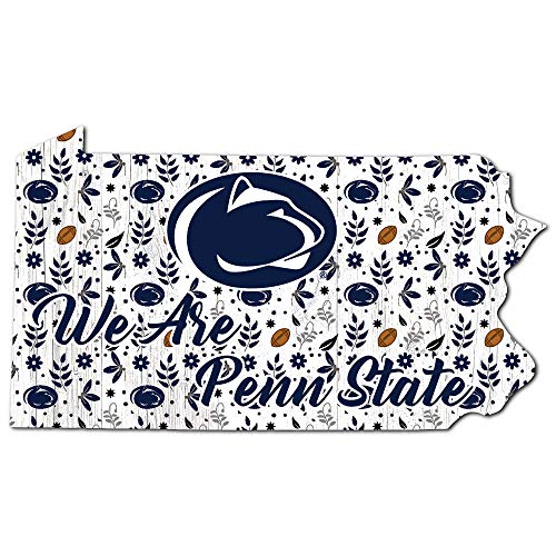 Fan Creations NCAA Penn State Nittany Lions Unisex Penn State University Floral State Sign, Team Color, 12 inch - 757 Sports Collectibles