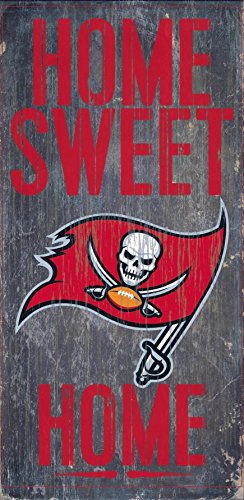 Fan Creations - Tampa Bay Buccaneers Wood Sign - Home Sweet Home 6"x12" - 757 Sports Collectibles