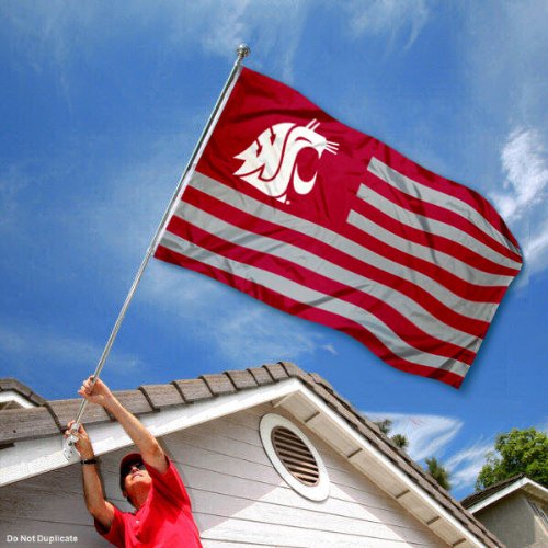 College Flags & Banners Co. Washington State Cougars Stars and Stripes Nation Flag - 757 Sports Collectibles