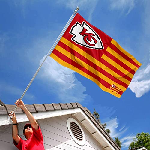 WinCraft Kansas City Chiefs USA American Nation Stripes 3x5 Grommet Flag - 757 Sports Collectibles