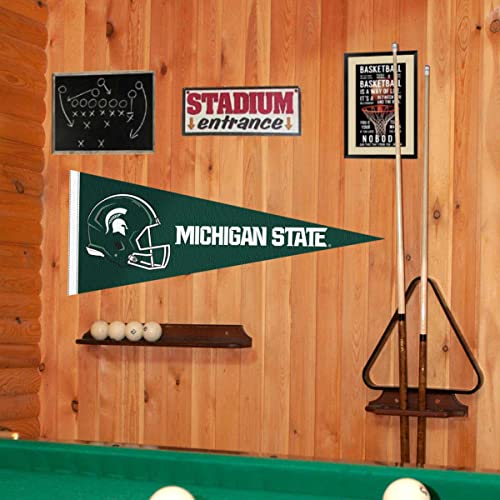 College Flags & Banners Co. Michigan State Spartans Football Helmet 12" X 30" Pennant - 757 Sports Collectibles
