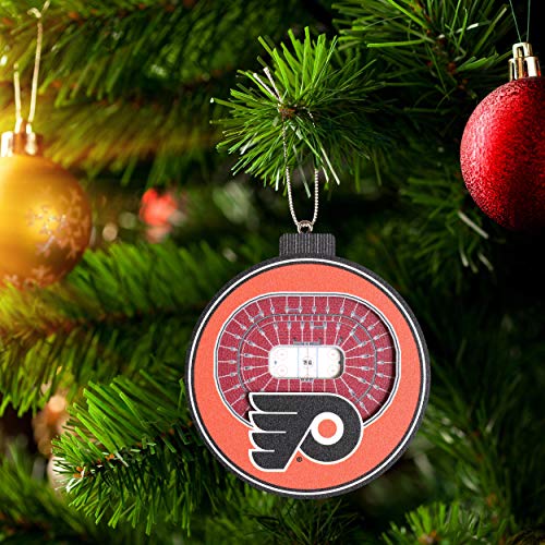 NHL Philadelphia Flyers-Wells Fargo Center 3D StadiumView Ornament3D StadiumView Ornament, Team Colors, Large - 757 Sports Collectibles
