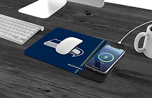 SOAR NFL Wireless Charging Mouse Pad, Seattle Seahawks - 757 Sports Collectibles