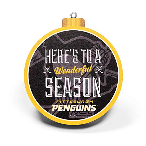 YouTheFan NHL Pittsburgh Penguins 3D Logo Series Ornament, team colors - 757 Sports Collectibles