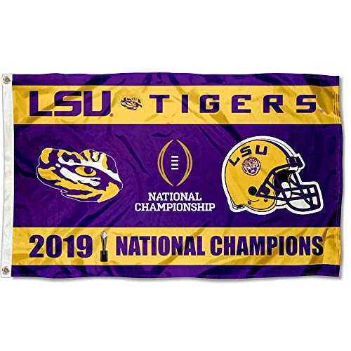 College Flags & Banners Co. Louisiana State LSU Tigers 2019 2020 National Champions Flag - 757 Sports Collectibles