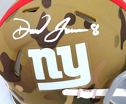 Daniel Jones Autographed New York Giants Camo Mini Helmet- Beckett W White - 757 Sports Collectibles