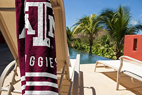 NORTHWEST NCAA Texas A&M Aggies Beach Towel, 30" x 60", Stripes - 757 Sports Collectibles