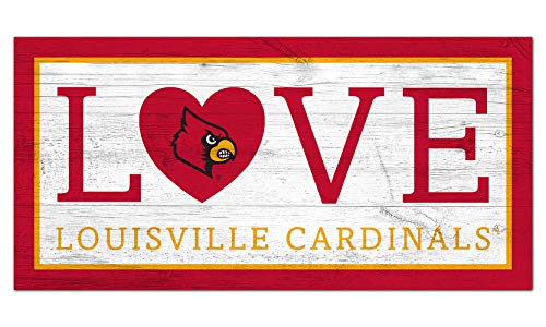 Fan Creations NCAA Louisville Cardinals Unisex Louisville Love Sign, Team Color, 6 x 12 - 757 Sports Collectibles