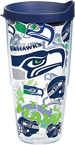 Tervis Made in USA Double Walled NFL Seattle Seahawks Insulated Tumbler Cup Keeps Drinks Cold & Hot, 24oz, All Over - 757 Sports Collectibles
