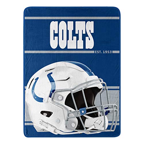Northwest NFL Indianapolis Colts 46x60 Micro Raschel Run Design RolledBlanket, Team Colors, One Size - 757 Sports Collectibles