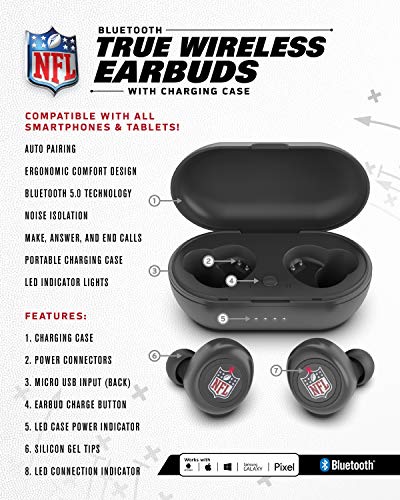 NFL Cincinnati Bengals True Wireless Earbuds, Team Color - 757 Sports Collectibles