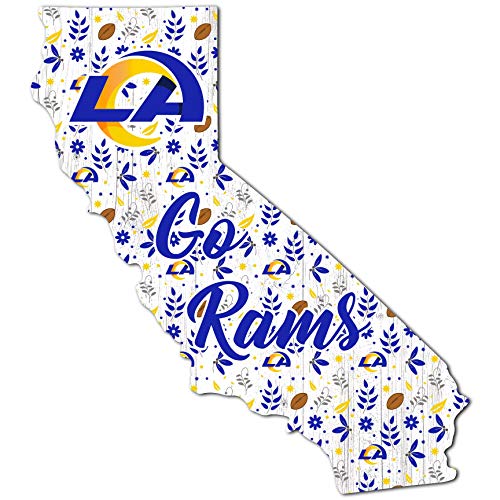 Fan Creations NFL St. Louis Rams Unisex Los Angeles Rams Floral State Sign, Team Color, 12 inch - 757 Sports Collectibles