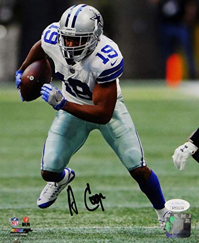 Amari Cooper Signed Dallas Cowboys 8x10 Running White Jersey PF Photo- JSA W Auth Black - 757 Sports Collectibles