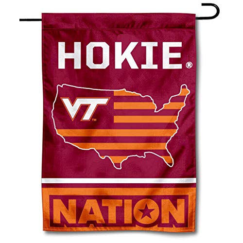 Virginia Tech Hokies Garden Flag with USA Stars and Stripes - 757 Sports Collectibles