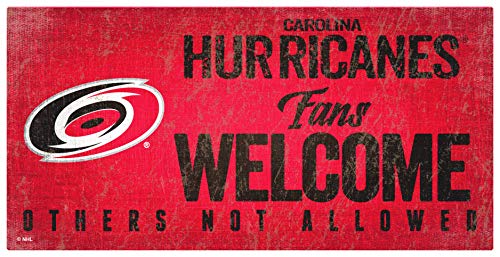 NHL Carolina Hurricanes Unisex Carolina Hurricanes Fans Welcome Sign, Team Color, 6 x 12 - 757 Sports Collectibles