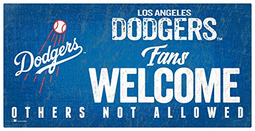 Fan Creations MLB Los Angeles Dodgers Unisex Los Angeles Dodgers Fans Welcome Sign, Team Color, 6 x 12 (M0847-Dodgers) - 757 Sports Collectibles