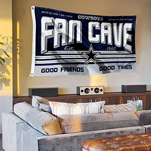 WinCraft Dallas Cowboys Fan Man Cave Banner Flag - 757 Sports Collectibles