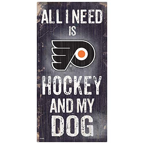 Fan Creations NHL Philadelphia Flyers Unisex Philadelphia Flyers Hockey and My Dog Sign, Team Color, 6 x 12 - 757 Sports Collectibles