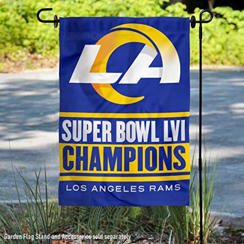 WinCraft Los Angeles Rams Champions Super Bowl LVI Double Sided Garden Banner Flag - 757 Sports Collectibles