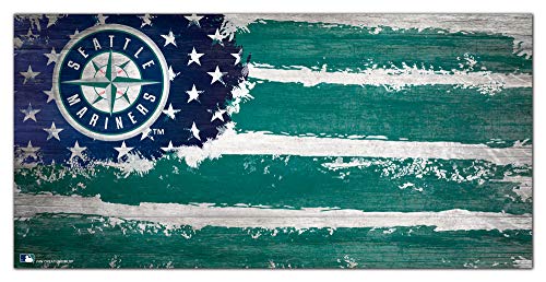 Fan Creations MLB Seattle Mariners Unisex Seattle Mariners Flag Sign, Team Color, 6 x 12 - 757 Sports Collectibles