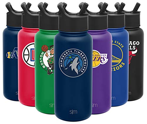 Simple Modern NBA Minnesota Timberwolves 32oz Water Bottle with Straw Lid Insulated Stainless Steel Summit - 757 Sports Collectibles