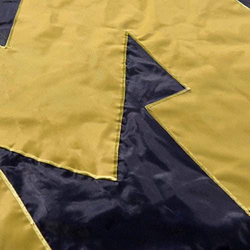 College Flags & Banners Co. Michigan Wolverines Embroidered and Stitched Nylon Flag - 757 Sports Collectibles