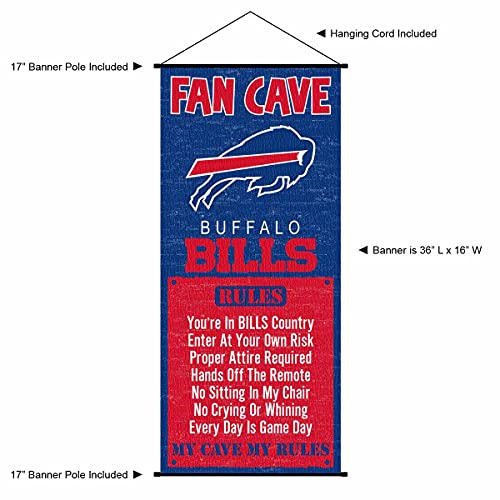 WinCraft Buffalo Bills Man Cave Fan Banner Wall Door Scroll - 757 Sports Collectibles