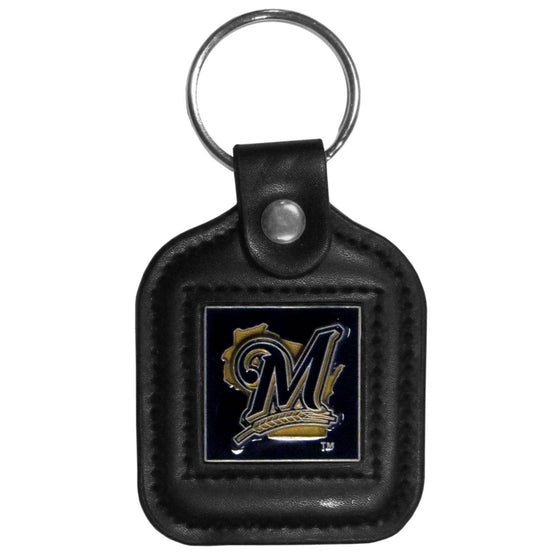 Milwaukee Brewers Key Ring Square Leather CO - 757 Sports Collectibles