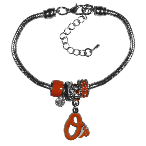 Baltimore Orioles Bracelet Euro Bead Style CO - 757 Sports Collectibles