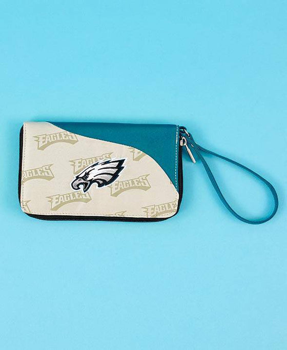 NFL Philadelphia Eagles Cell Phone Wallet Wristlet Embroidered - 757 Sports Collectibles