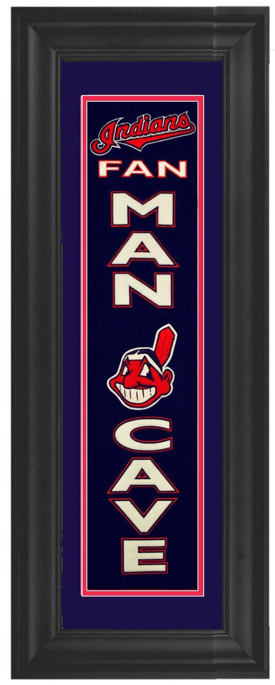 Cleveland Indians Framed Man Cave Heritage Banner 12x34 - 757 Sports Collectibles