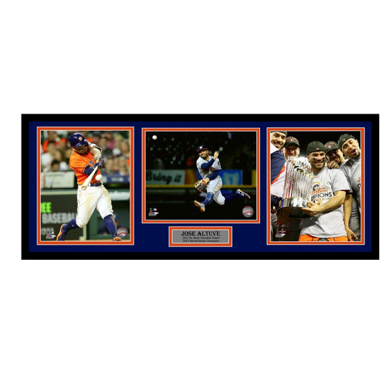 Houston Astros Jose Altuve 32x14 3 8x10 Photo Deluxe Framed Collage Piece 