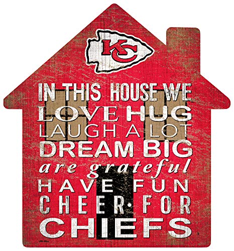 Fan Creations NFL Kansas City Chiefs Unisex Kansas City Chiefs House Sign, Team Color, 12 inch - 757 Sports Collectibles