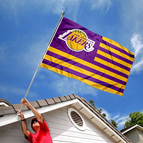 WinCraft Los Angeles Lakers Americana Stripes Nation 3x5 Flag - 757 Sports Collectibles
