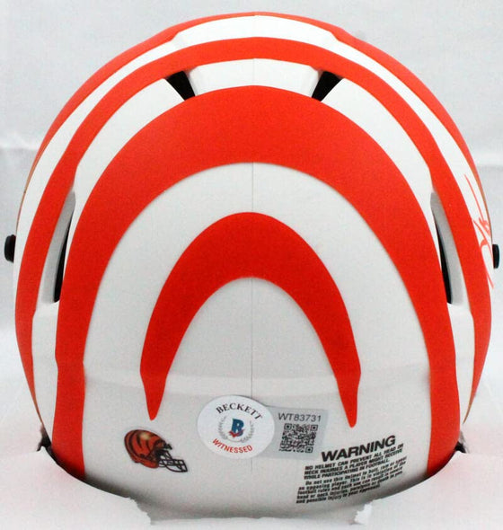 Chad Johnson Autographed Cincinnati Bengals Lunar Speed Mini Helmet-Beckett W Hologram Orange - 757 Sports Collectibles