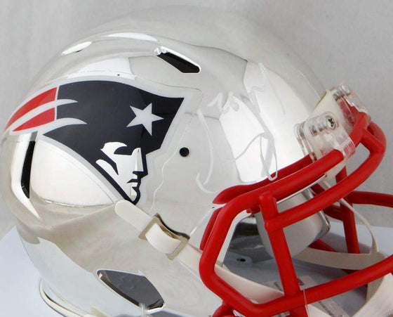 Sony Michel Signed New England Patriots CHROME Mini Helmet- Beckett Auth White - 757 Sports Collectibles