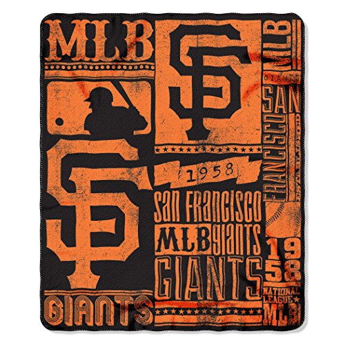 MLB San Francisco Giants Strength Fleece Throw Blanket 50-inch by 60-inch, Orange - 757 Sports Collectibles