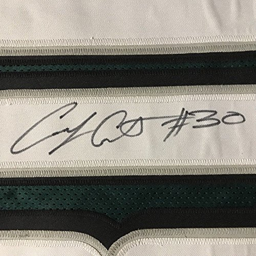 Framed Autographed/Signed Corey Clement 33x42 Philadelphia Eagles Green Football Jersey JSA COA - 757 Sports Collectibles