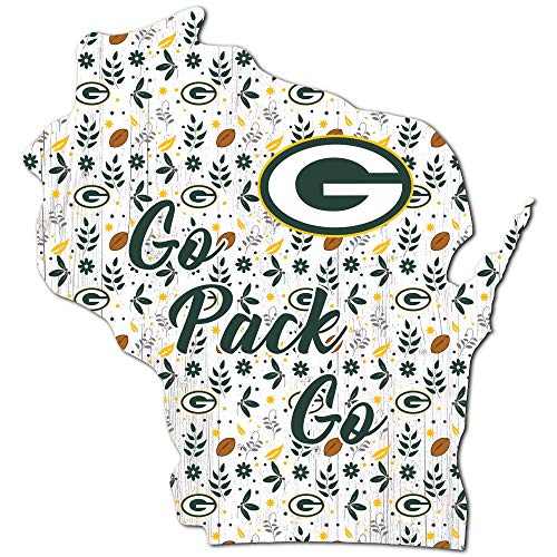 Fan Creations NFL Green Bay Packers Unisex Green Bay Packers Floral State Sign, Team Color, 12 inch - 757 Sports Collectibles